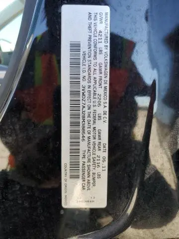 2011 VOLKSWAGEN JETTA SE  