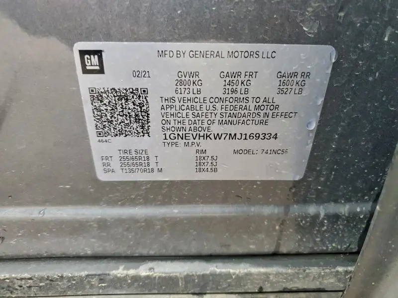 2021 CHEVROLET TRAVERSE LT  