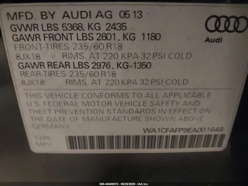 2014 AUDI Q5 2.0T PREMIUM