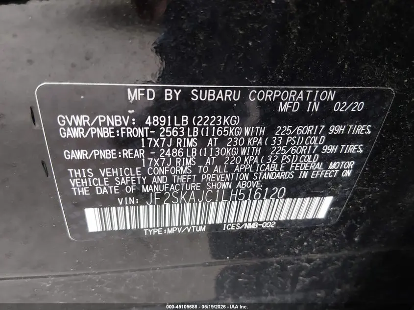 2020 SUBARU FORESTER PREMIUM