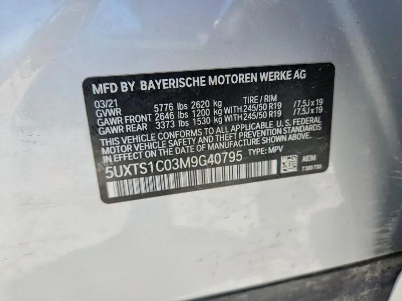2021 BMW X3 XDRIVE30E  