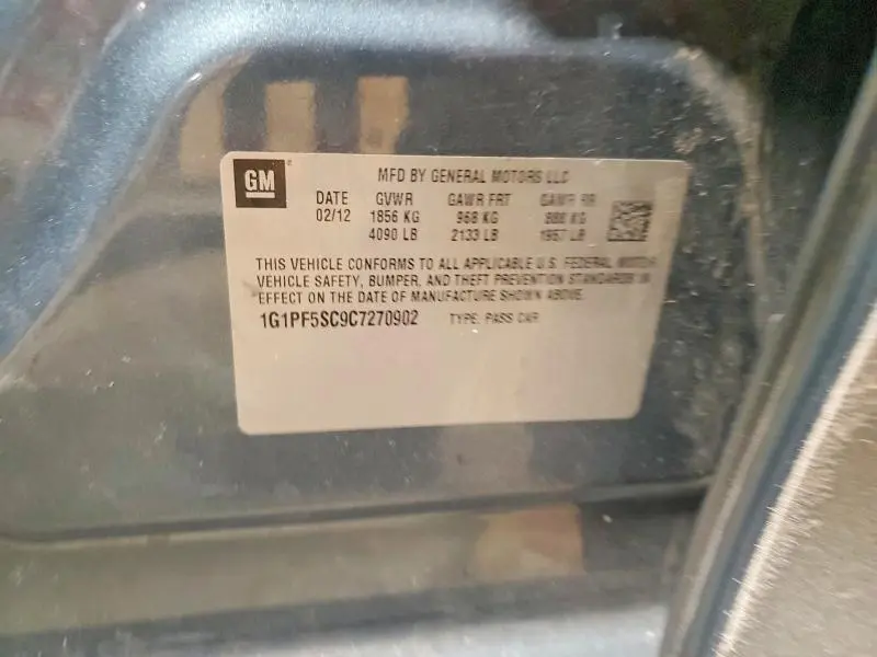 2012 CHEVROLET CRUZE LT  