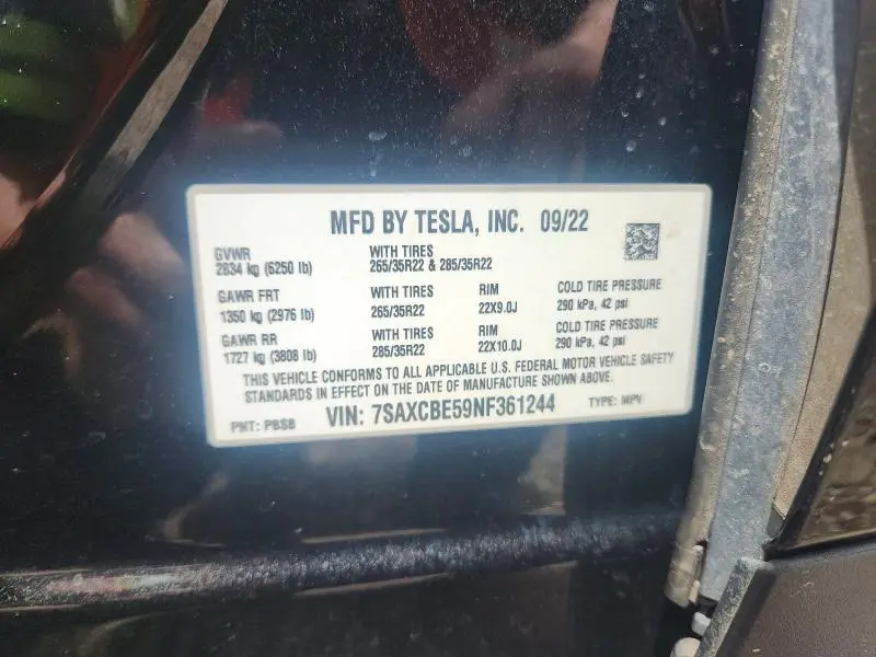 2022 TESLA MODEL X   