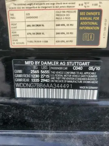2010 MERCEDES-BENZ S 550  
