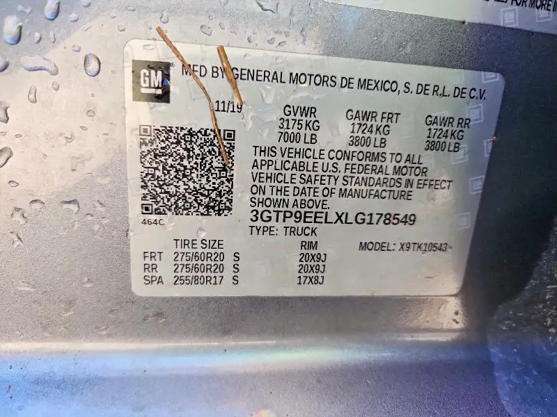 2020 GMC SIERRA K1500 AT4  