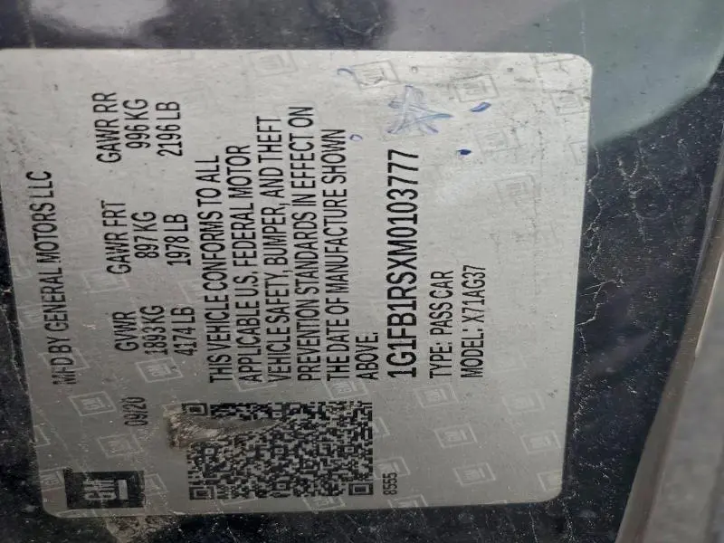 2021 CHEVROLET CAMARO LS  