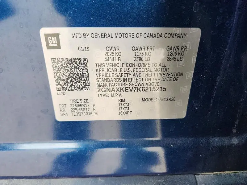 2019 CHEVROLET EQUINOX LT  