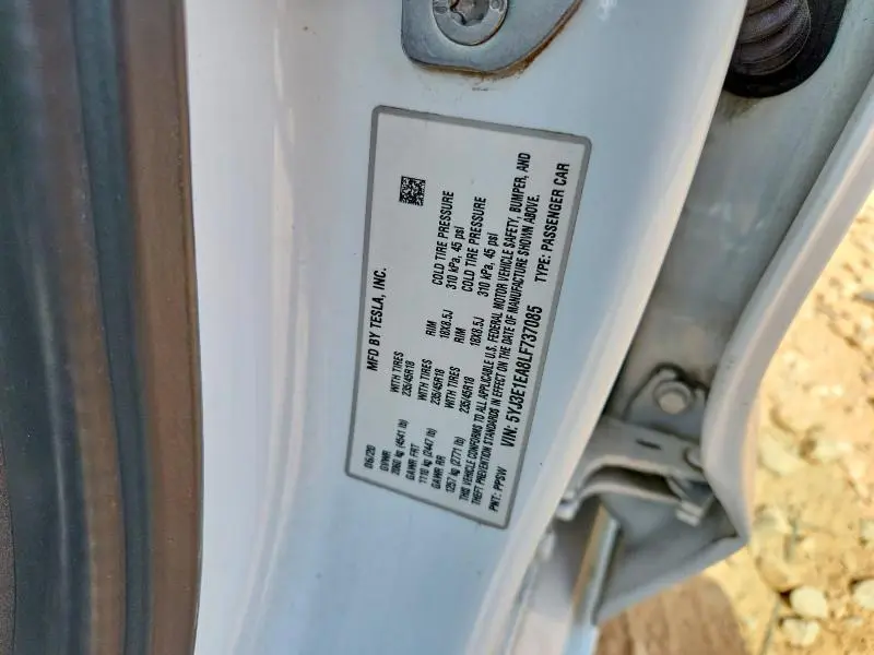 2020 TESLA MODEL 3   