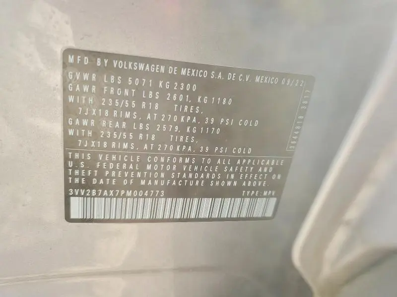 2023 VOLKSWAGEN TIGUAN SE  