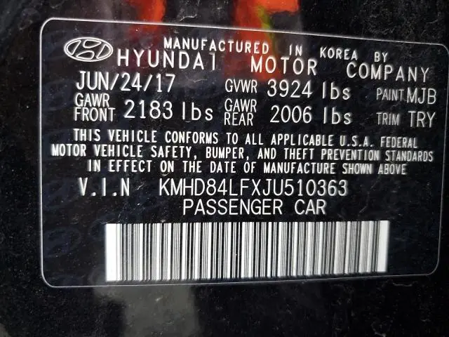 2018 HYUNDAI ELANTRA SEL  