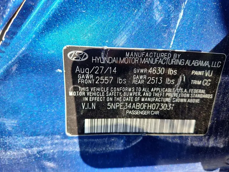 2015 HYUNDAI SONATA SPORT 2.0T  