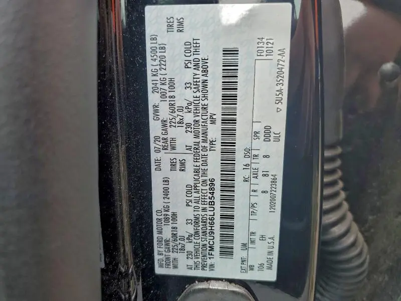 2020 FORD ESCAPE SEL  