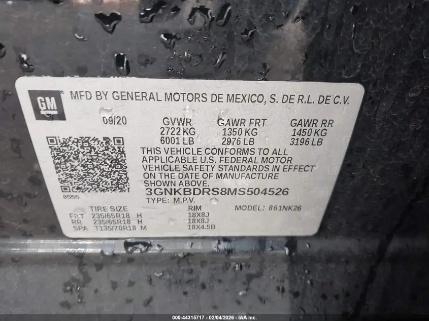 2021 CHEVROLET BLAZER FWD 3LT