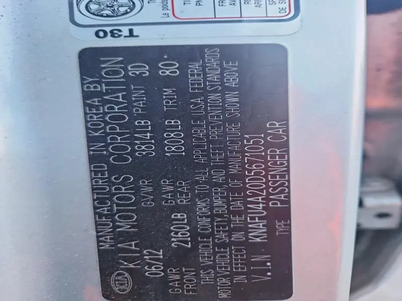 2013 KIA FORTE EX  
