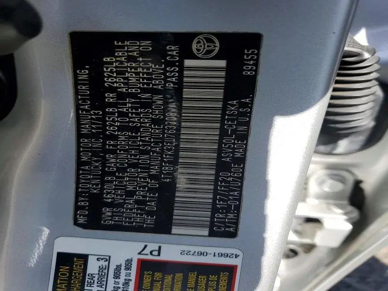 2014 TOYOTA CAMRY SE  