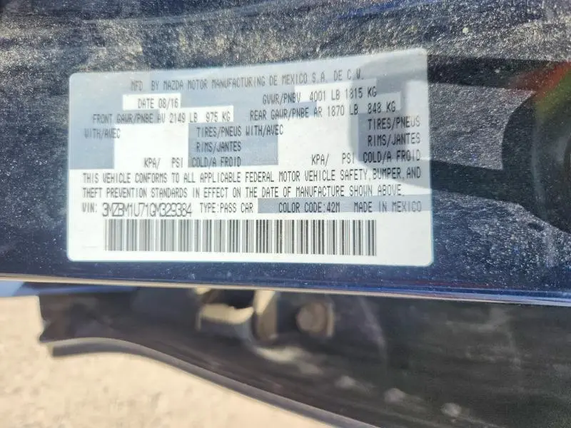 2016 MAZDA 3 SPORT  
