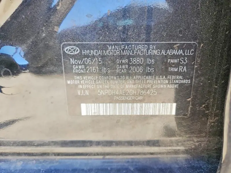 2016 HYUNDAI ELANTRA SE  