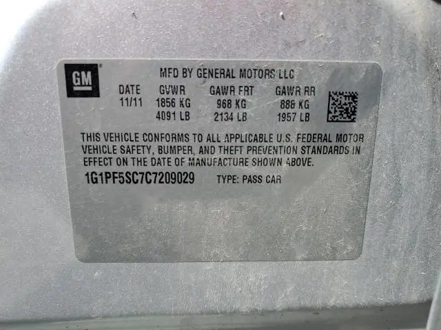 2012 CHEVROLET CRUZE LT  