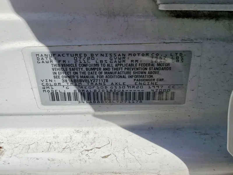 2020 NISSAN SENTRA S  