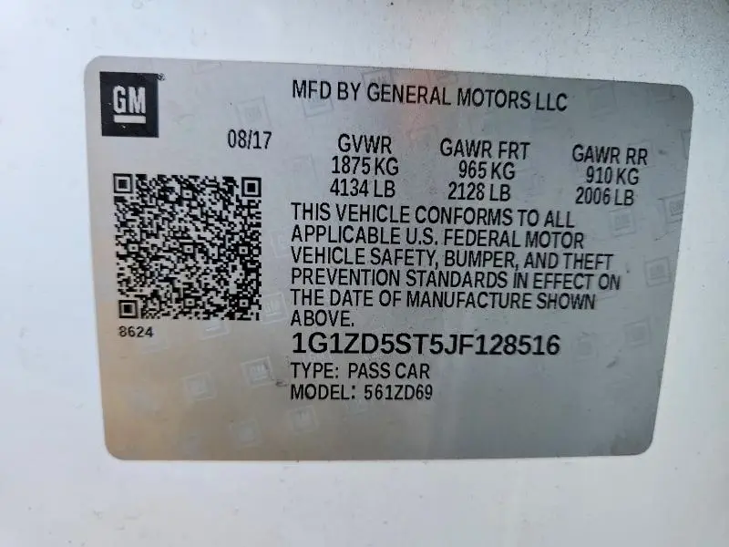 2018 CHEVROLET MALIBU LT  