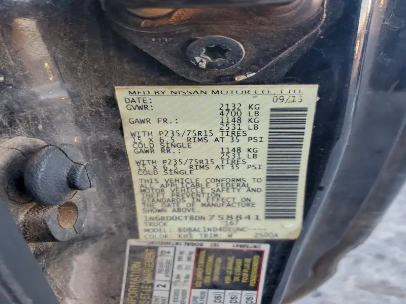 2013 NISSAN FRONTIER S  