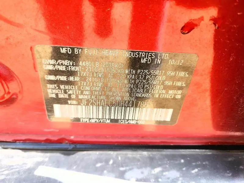 2013 SUBARU FORESTER LIMITED  