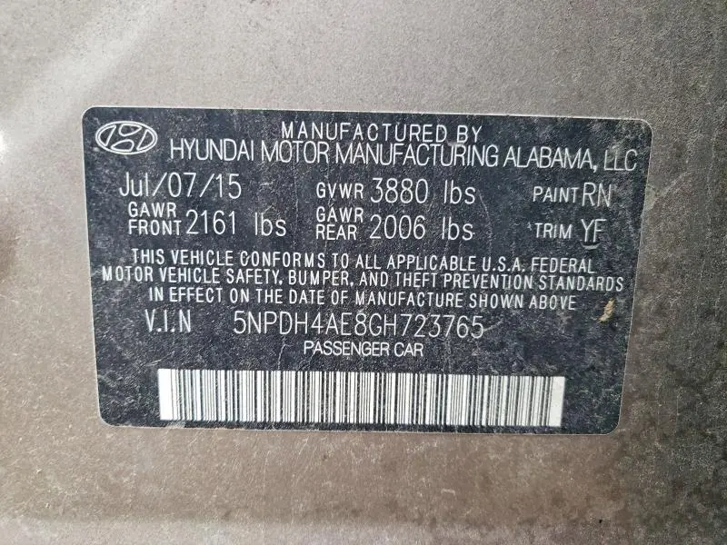 2016 HYUNDAI ELANTRA SE  