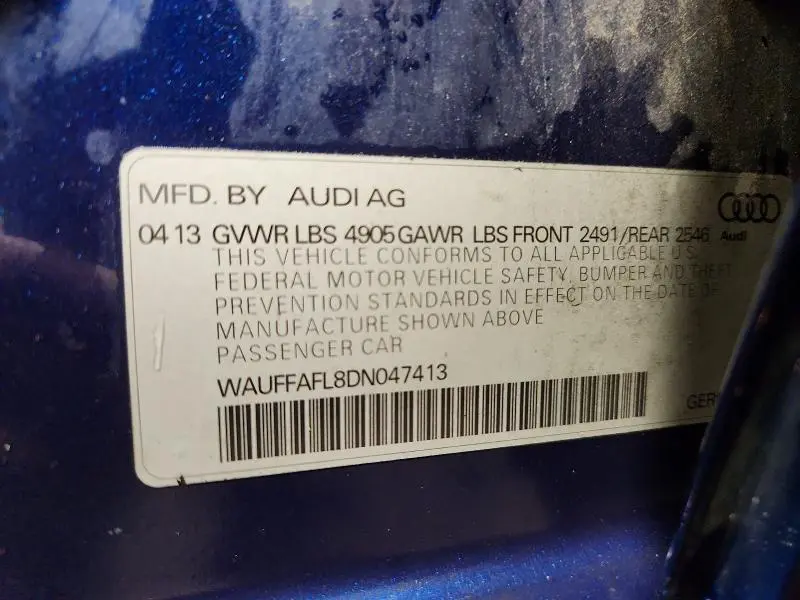 2013 AUDI A4 PREMIUM PLUS  