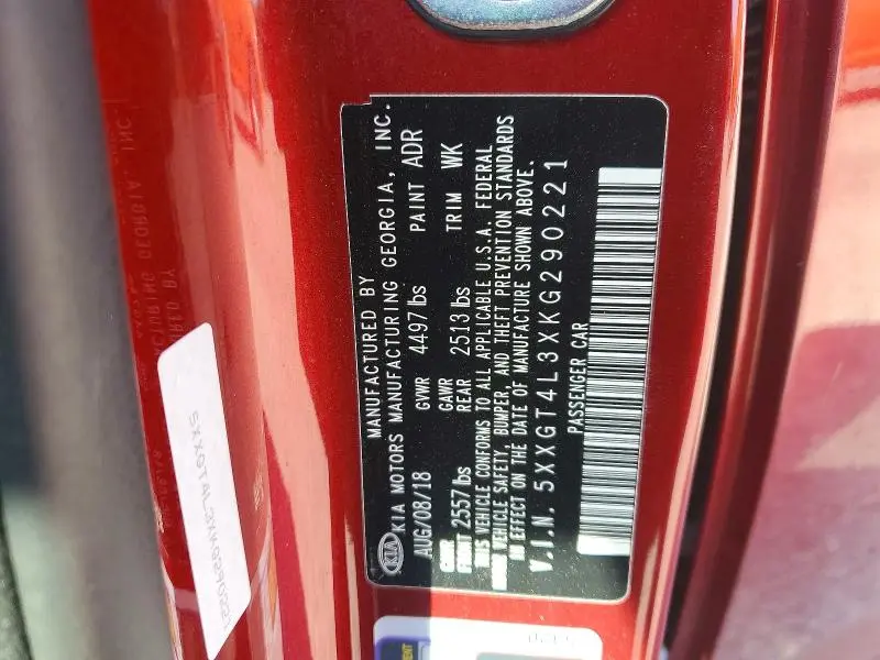2019 KIA OPTIMA S  