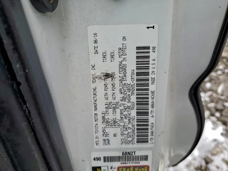 2016 TOYOTA TACOMA ACCESS CAB  