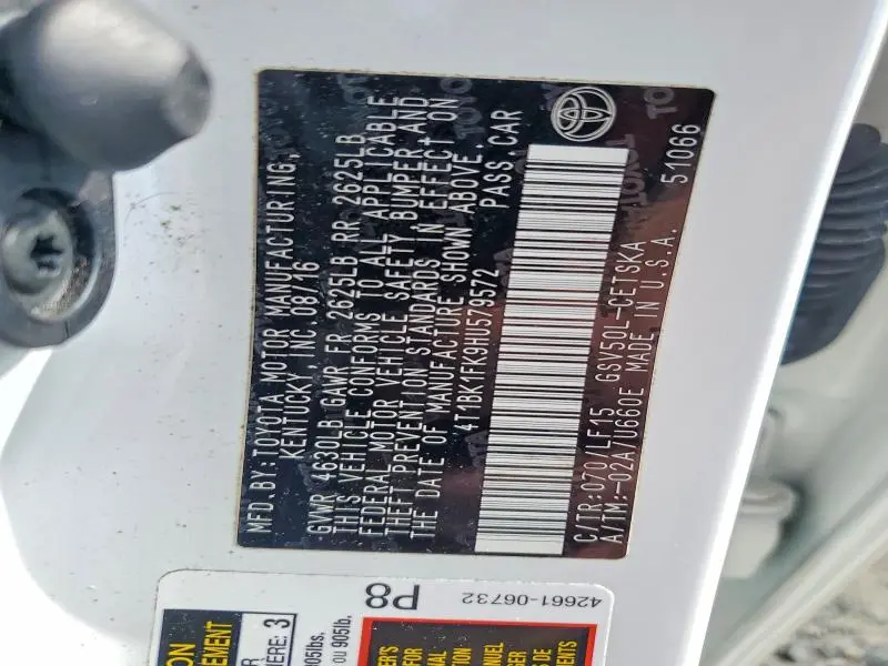 2017 TOYOTA CAMRY XSE V6  