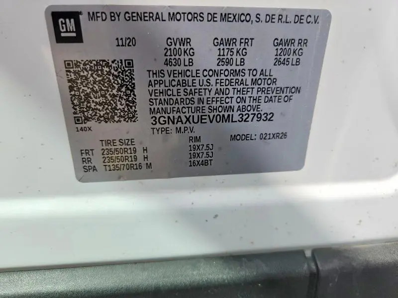 2021 CHEVROLET EQUINOX LT  
