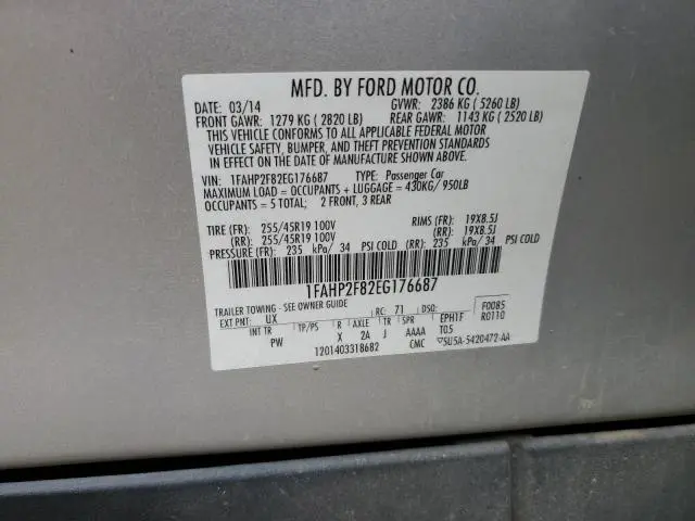 2014 FORD TAURUS LIMITED  