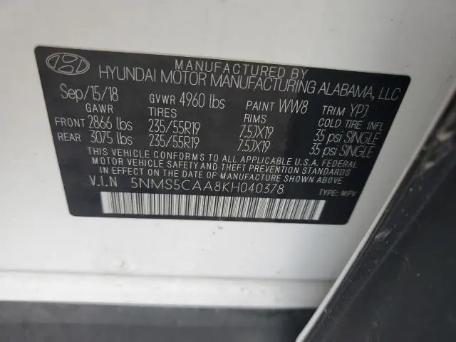 2019 HYUNDAI SANTA FE LIMITED  