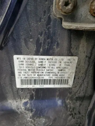 2010 HONDA FIT SPORT  