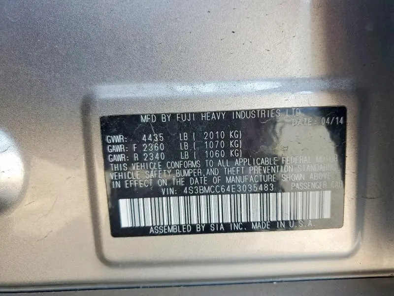 2014 SUBARU LEGACY 2.5I PREMIUM  