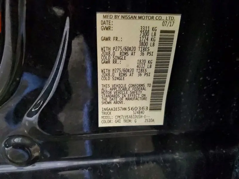 2017 NISSAN TITAN SL  