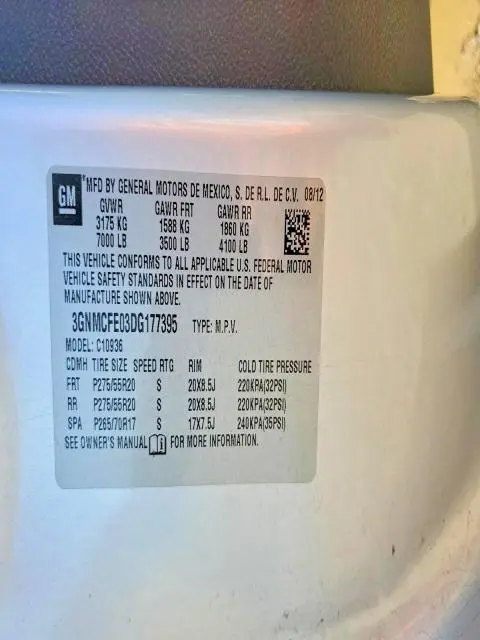 2013 CHEVROLET AVALANCHE LT  