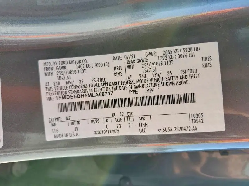 2021 FORD BRONCO BASE  