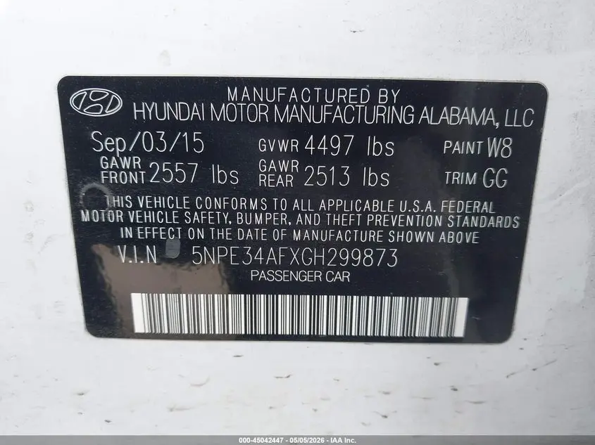 2016 HYUNDAI SONATA LIMITED