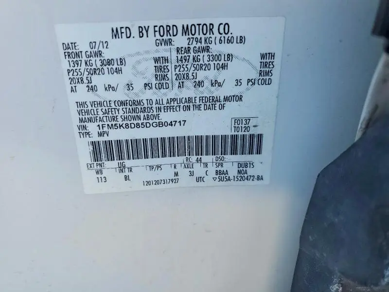 2013 FORD EXPLORER XLT  