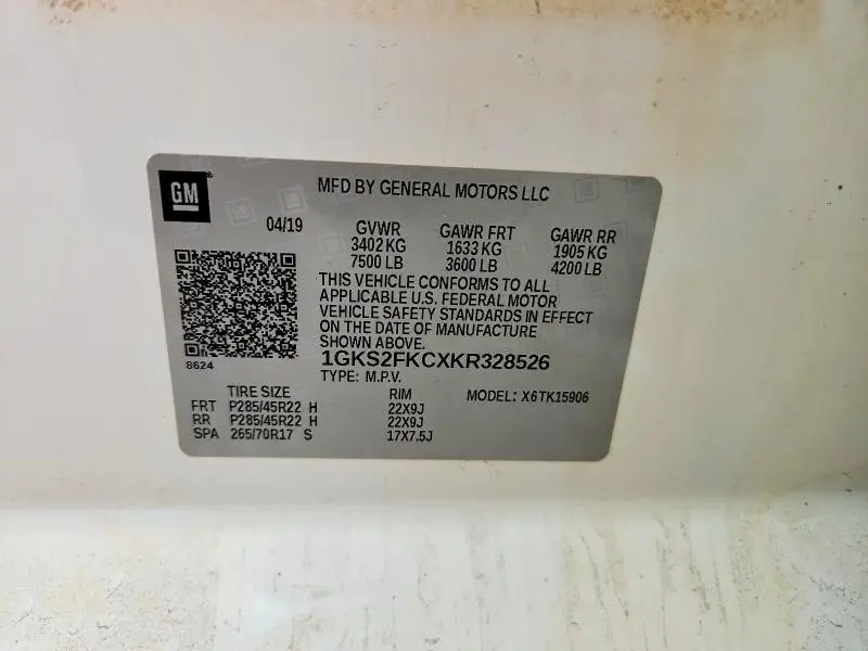 2019 GMC YUKON XL K1500 SLE 4WD