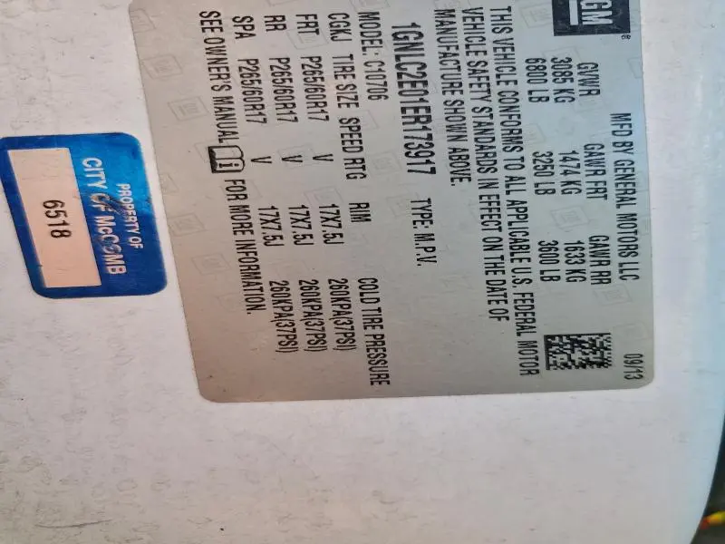 2014 CHEVROLET TAHOE POLICE  