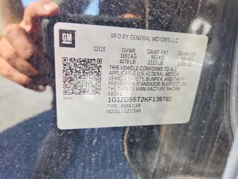2019 CHEVROLET MALIBU LT  