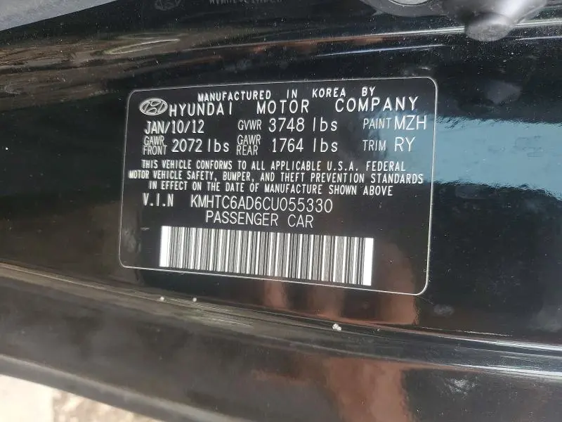 2012 HYUNDAI VELOSTER BASE  