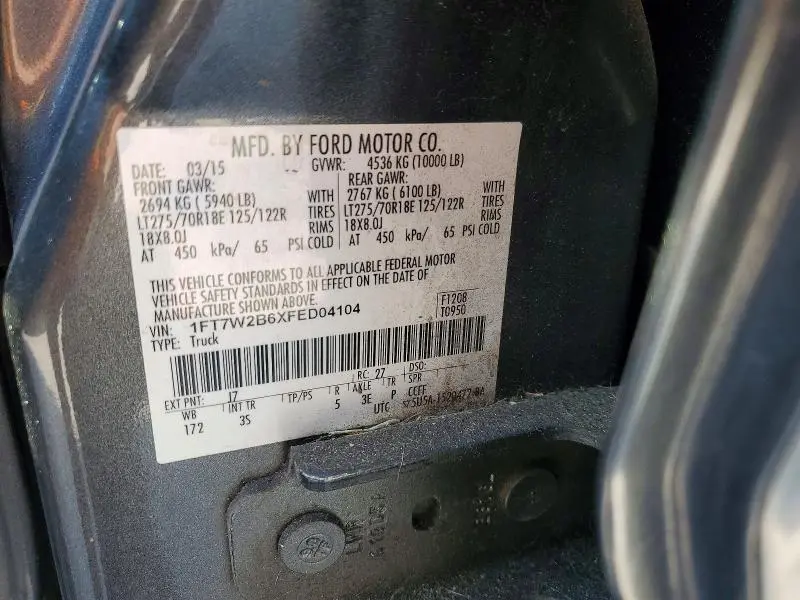 2015 FORD F250 SUPER DUTY  