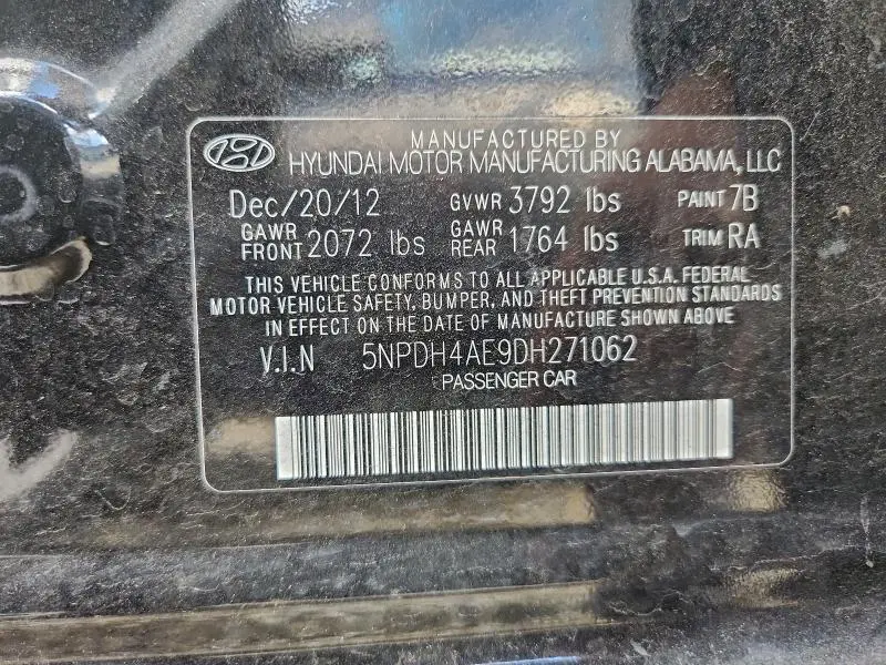 2013 HYUNDAI ELANTRA GLS  