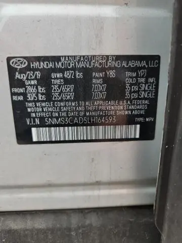 2020 HYUNDAI SANTA FE SEL  