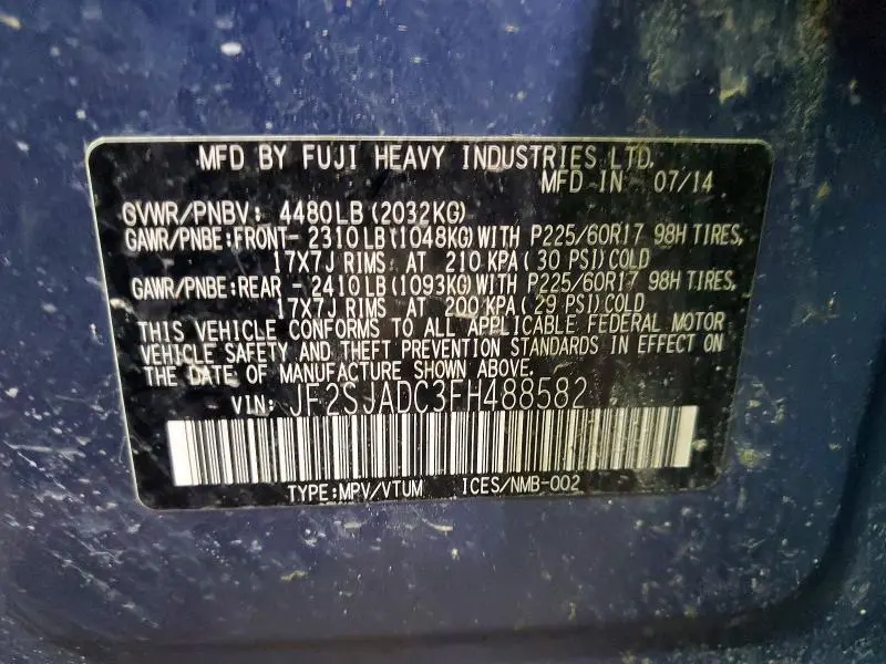 2015 SUBARU FORESTER 2.5I PREMIUM  