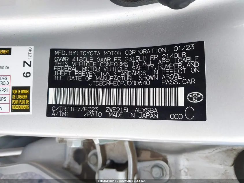 2023 TOYOTA COROLLA HYBRID SE